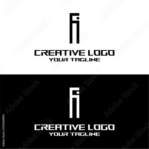 Obraz creative letter logo fi design vector