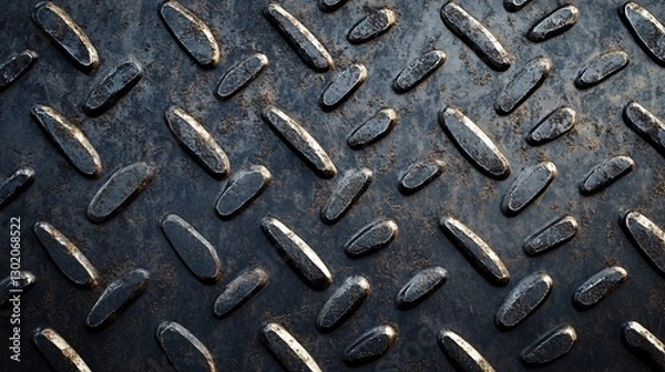 Fototapeta Rusty Diamond Plate Metal Texture Background