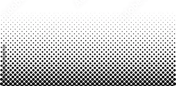 Obraz Black dots halftone vector background element.