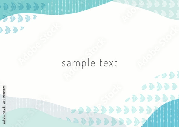 Obraz 北欧風の魚のフレーム・背景素材