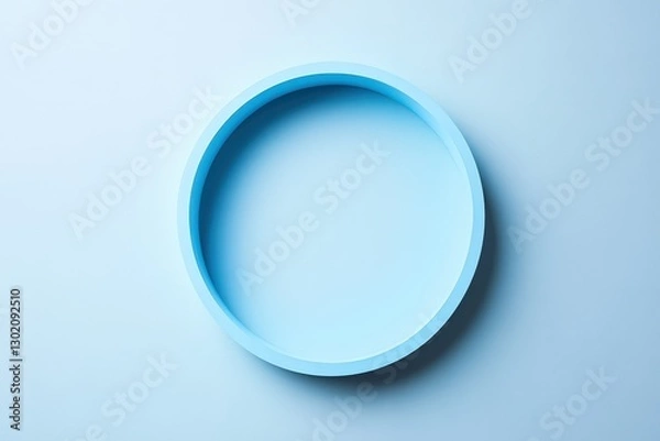 Fototapeta A blue circular object sits centered on a blue background