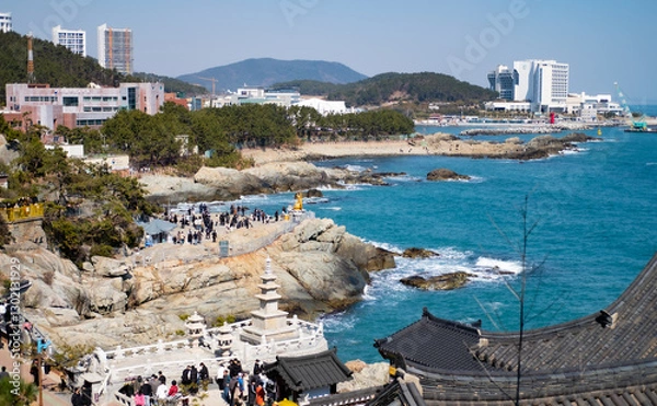 Fototapeta Haedong Yonggungsa Temple Busan, South Korea  ‎September ‎24, 2023: 
Haedong Yonggungsa Temple Famous temple by the sea in Busan, South Korea.