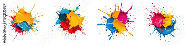 Fototapeta Vibrant Splashes of Colorful Abstract Paint in Dynamic Motion   Captivating Fluid Texture Background for Graphic Design Editorial or Advertising Use