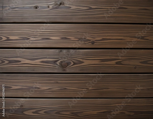 Obraz Burnt wood wall paneling texture with deep grain patterns and a rich, dark finish. The charred effect enhances the natural knots and lines, perfect for rustic, modern, or industrial interiors.