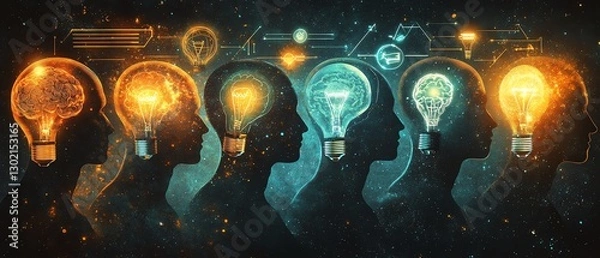 Fototapeta Visualization of inspiration and idea generation
