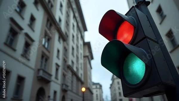 Obraz Smooth Flow: Green Traffic Light Signals Forward