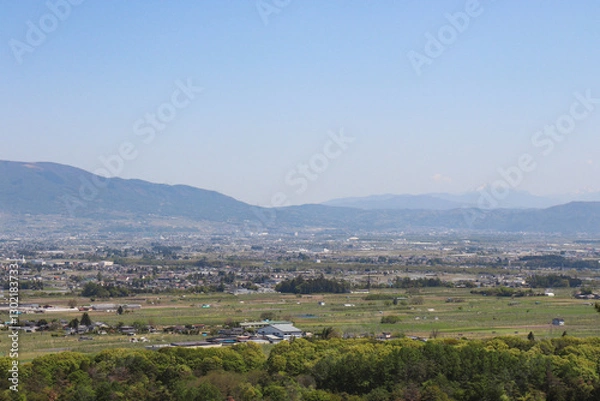 Fototapeta 松本盆地（長野県安曇野市）