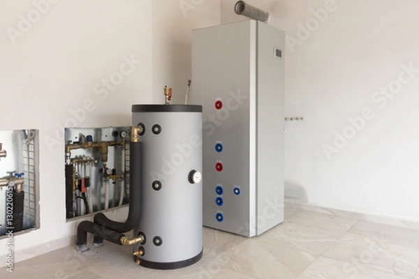 Obraz Pompa ciepła - woda w kotle