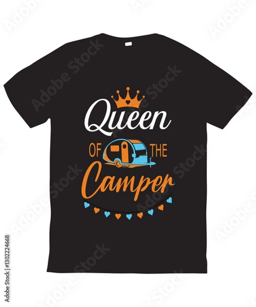Obraz Stylish "Queen of the Camper" T-Shirt Design