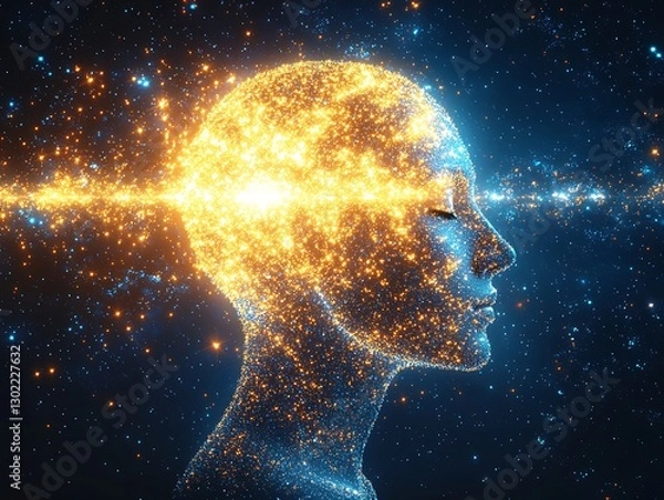 Obraz Cosmic Head in Thought