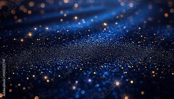 Obraz Abstract glittering dark blue background