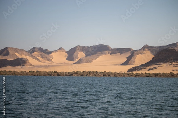 Obraz Beautiful nature landscape on Lake Nasser, Aswan, Egypt