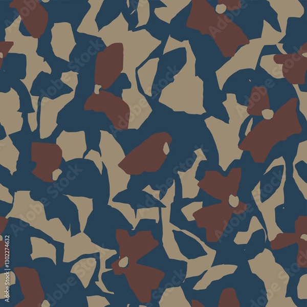 Fototapeta Vector abstract flower botanical illustration seamless repeat pattern