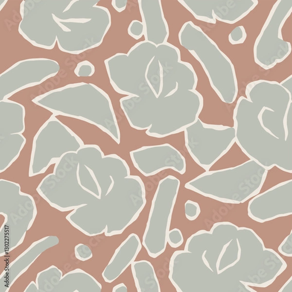 Fototapeta Vector flower with abstract shapes illustration seamless pattern