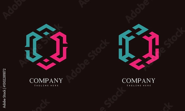 Fototapeta A unique, hexagon-shaped monogram logo with the initial letter C. Suitable for various businesses.