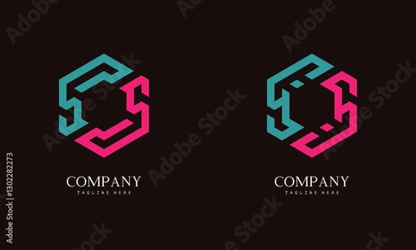 Fototapeta A unique, hexagon-shaped monogram logo with the initial letter S. Suitable for various businesses.