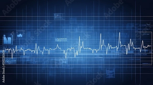 Fototapeta Digital Healthcare Data Visualization System Interface