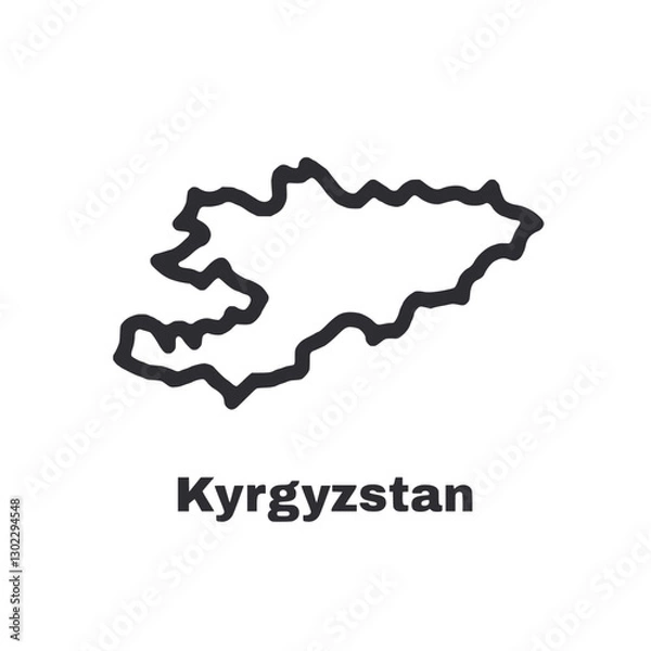 Fototapeta A map of the country of Kyrgyzstan