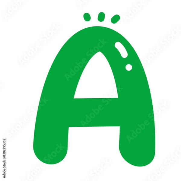 Obraz green letter a
