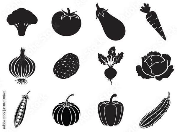 Fototapeta Vegetable Icons vector set