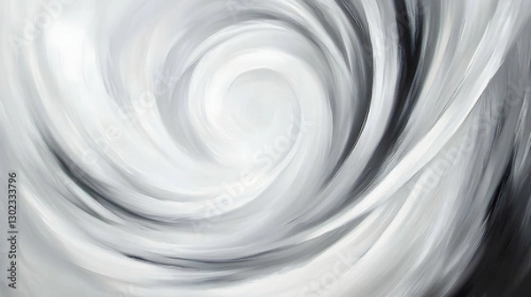 Fototapeta Abstract grayscale vortex swirl background, digital art, website design element