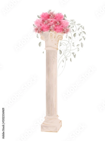 Obraz vase with pink flowers
