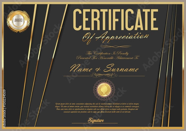 Fototapeta Certificate retro design template