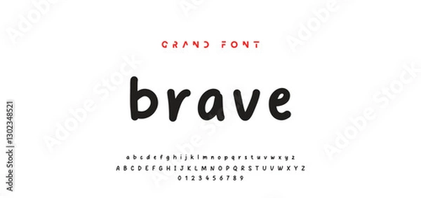 Obraz Playful cartoon Font, funky typeface for joyful brings life designs like children's artwork, birthday invitations, playful branding, and carnival typography. Vector typeset