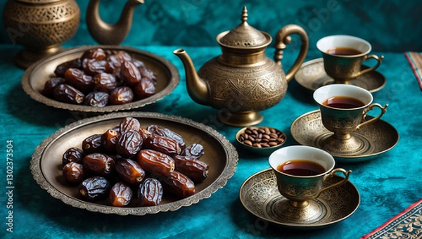 Fototapeta Traditional Arabic Table Setup