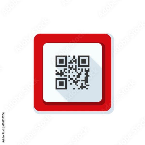 Fototapeta QR code button sign