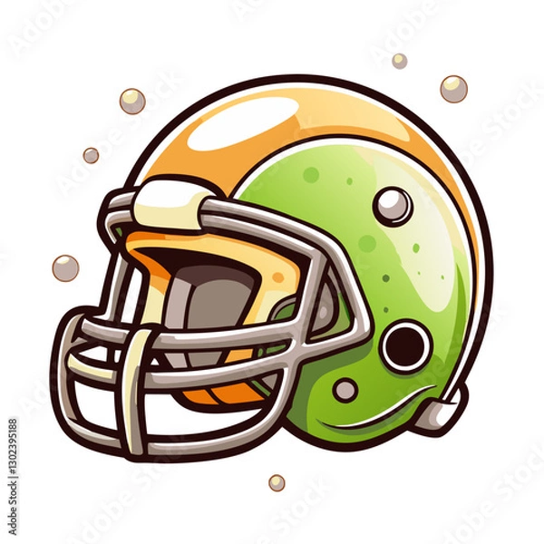 Obraz Colorful football helmet design with cartoon style