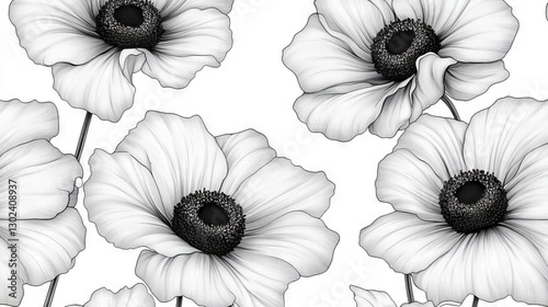 Fototapeta Tranquil Boho Chic Doodle Art: Enhancing Spaces with Biophilic Bliss