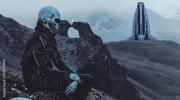 Fototapeta 荒廃的なSF風の画像 166 Generative AI