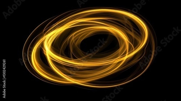 Fototapeta Abstract swirling fire effect, creating glowing shapes that radiate against a contrasting dark space.