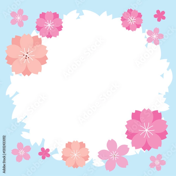 Obraz 桜の円形プレート　テキストスペースつき　ベクター　サックス