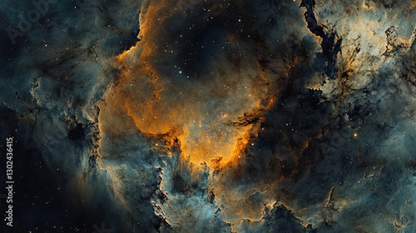 Obraz Majestic Cosmic Clouds Illuminated by Distant Stars and Galaxies