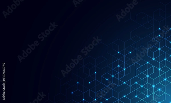 Fototapeta Abstract technology background and design element with hexagons pattern and geometric shapes