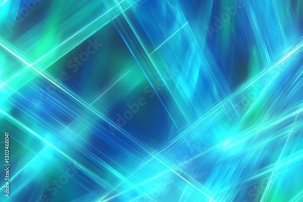 Fototapeta Dynamic Energy: This image showcases a mesmerizing interplay of light, with a dynamic blend of vibrant blue and green hues, suggesting energy and movement. 
