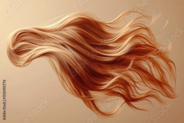 Fototapeta A woman with long, silky hair flips it playfully in a bright, cheerful indoor space illuminated by natural light, creating a dynamic moment