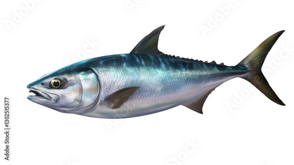 Fototapeta real tuna fish isolated on white background