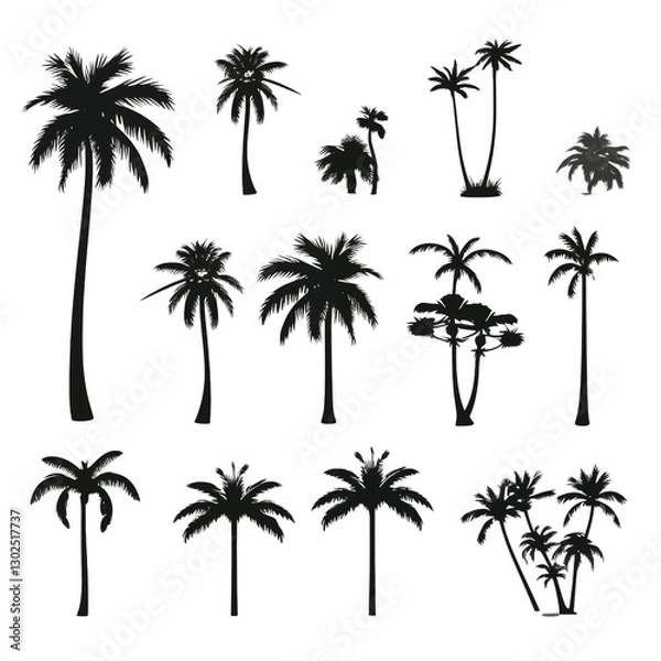 Fototapeta set of palm trees.png date garden effect back ground pic for  back ground use png
