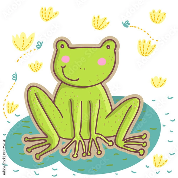 Fototapeta Cartoon frog in vector