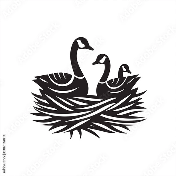 Obraz Bird's nest vector illustration of an eagle