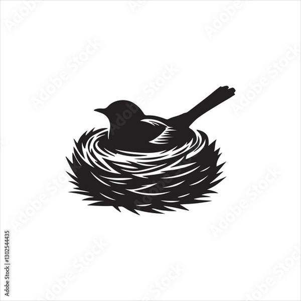 Obraz Bird's nest vector illustration of a bird