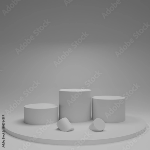 Obraz simple white 3D platform to clearly display a product