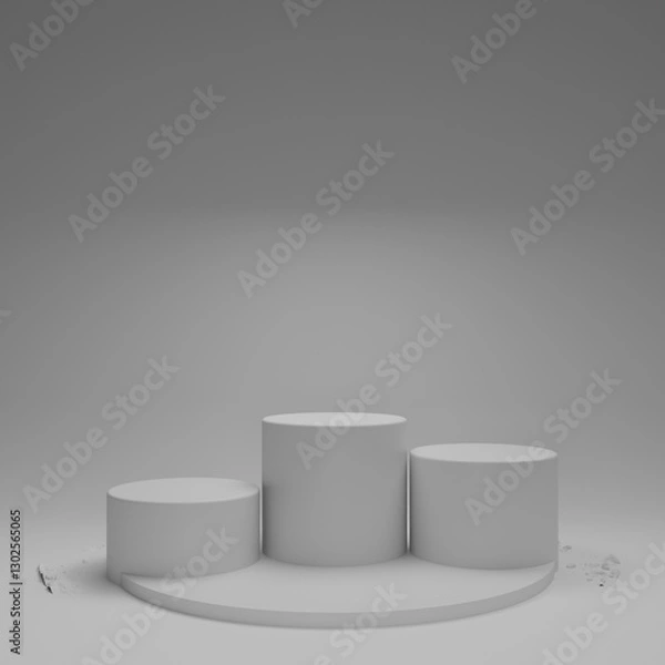 Fototapeta simple white 3D platform to clearly display a product