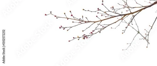 Obraz Stark, isolated branches against a pure white backdrop, simple, visual