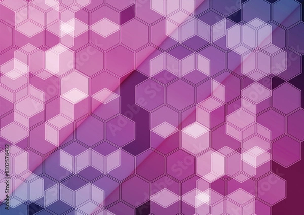 Fototapeta Modern Abstract Purple Hexagon Pattern Background. illustration vector design