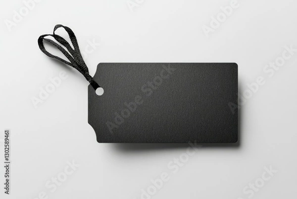 Fototapeta High Definition Image of One Black Label on White Isolated