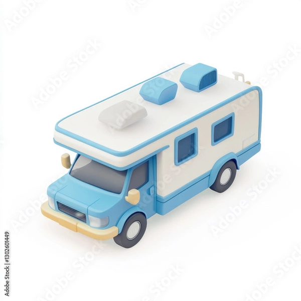 Obraz 3D icon render of a motorhome isolated on a white background
